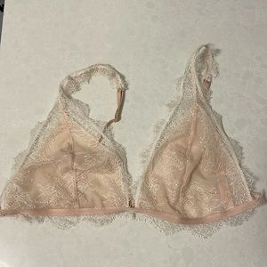 Victoria’s Secret pink and white, dainty lace bralette